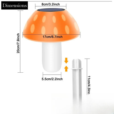 Lampe solaire champignon dimensions