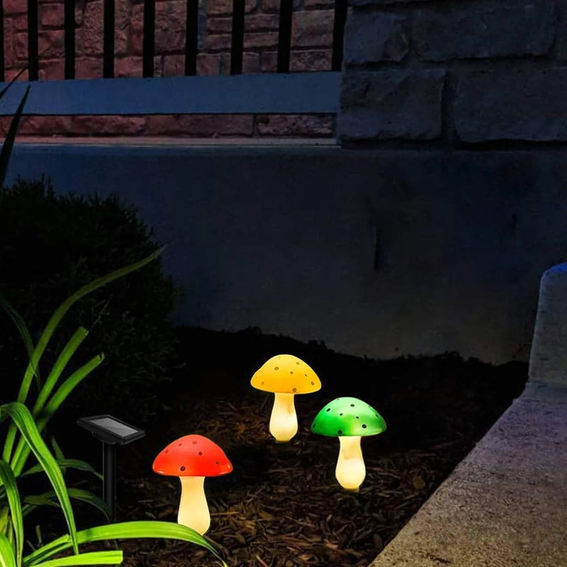 Champignon Lumineux Solaire LED Décoratif de Jardin