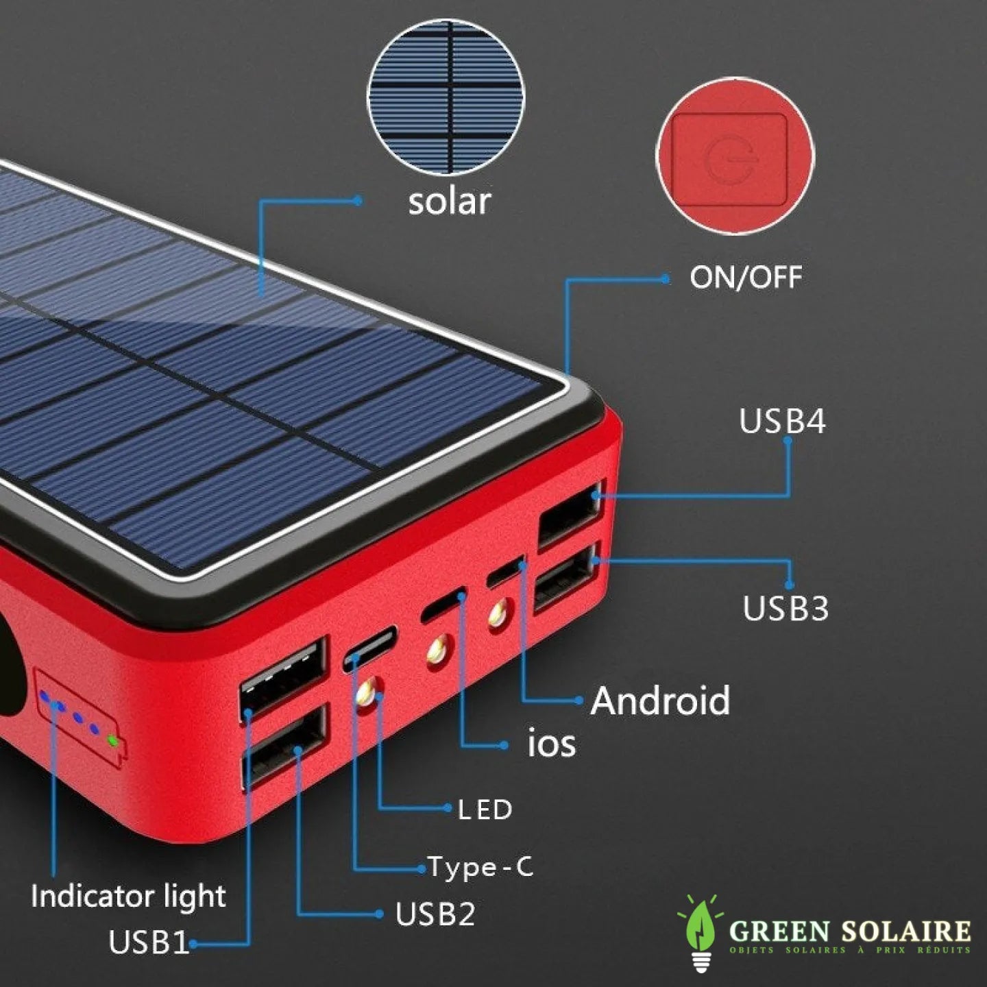 CHARGEUR SOLAIRE PORTABLE SANS FIL