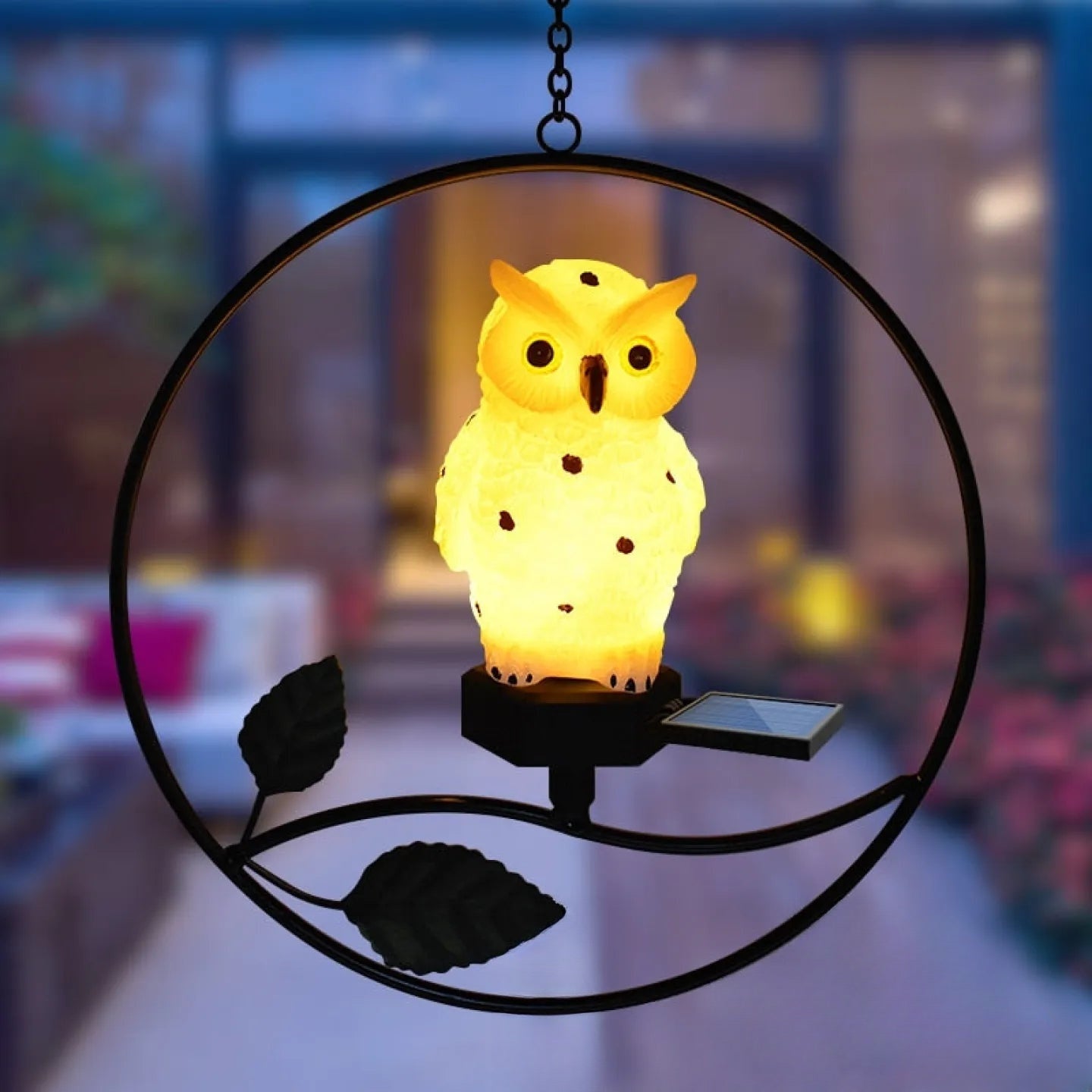 Lampe Solaire Chouette LED Décorative Jardin