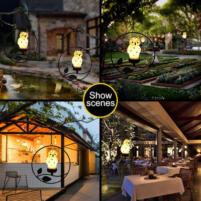 Lampe Solaire Chouette LED Décorative Jardin – chouette décorative posée au jardin