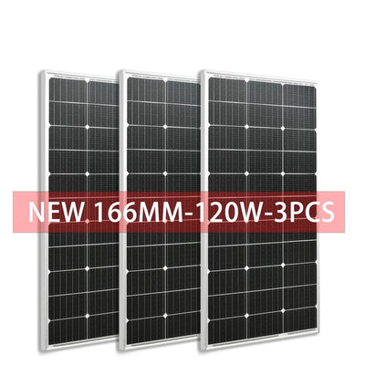 Panneau Solaire Rigide Verre Monocristallin 120W – branché sur batterie 12V