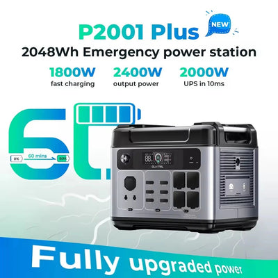 Station d'Énergie Solaire Portable 2400W 2048Wh