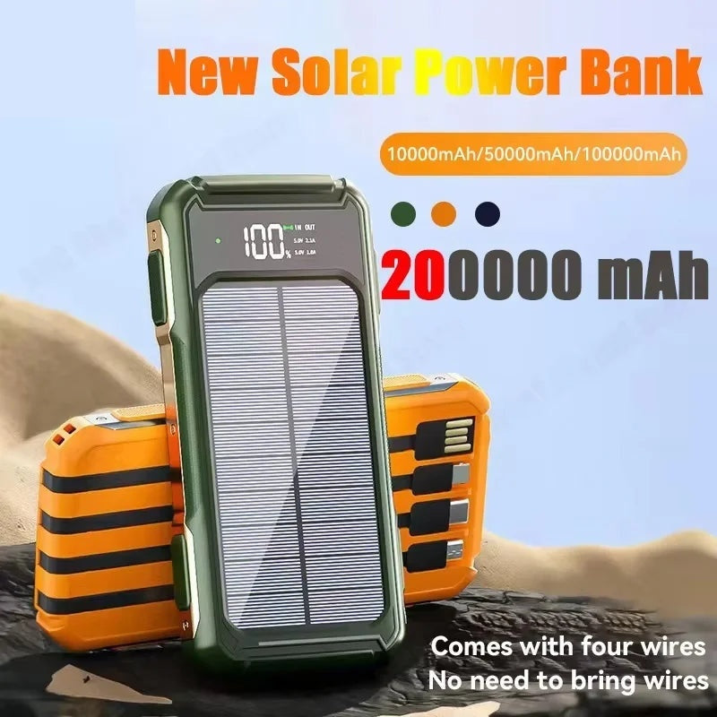 Power Bank Solaire 200000mAh 4 en 1 Affichage