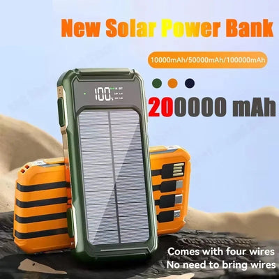 Power Bank Solaire 200000mAh 4 en 1 Affichage