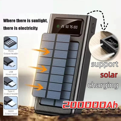 Power Bank Solaire 200000mAh USB 4 en 1