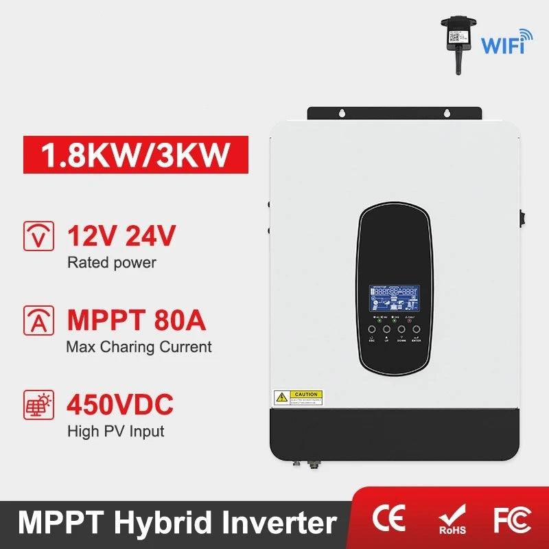 Onduleur Solaire Hybride 3 kW 12V/24V MPPT