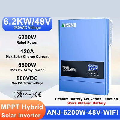 Onduleur Solaire Hybride 6,2 kW 48V On-Grid