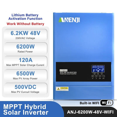 Onduleur Solaire Hybride 6,2 kW 48V MPPT