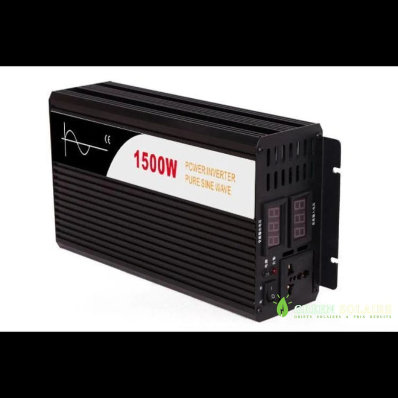 Convertisseur Solaire Pur Sinus 1500W 12V 24V 48V – écran de contrôle et prises de sortie