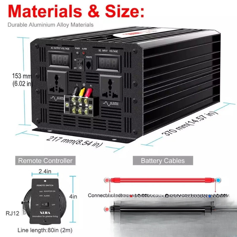 Convertisseur pur sinus 3200W DC-AC pour installation solaire