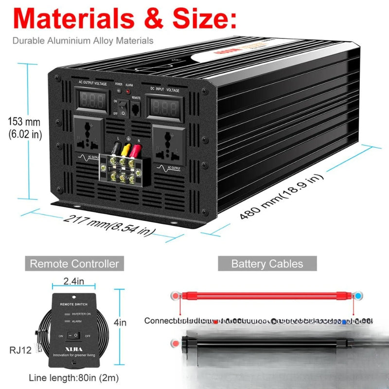 Convertisseur pur sinus 4000W DC-AC pour installation solaire