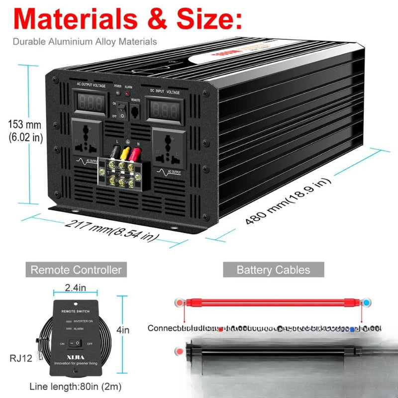 Convertisseur pur sinus 5000W DC-AC pour installation solaire