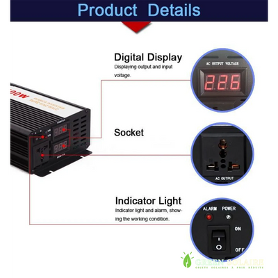 CONVERTISSEUR PUR SINUS 1000W DC 12V 24V 48V AC 110V 220V