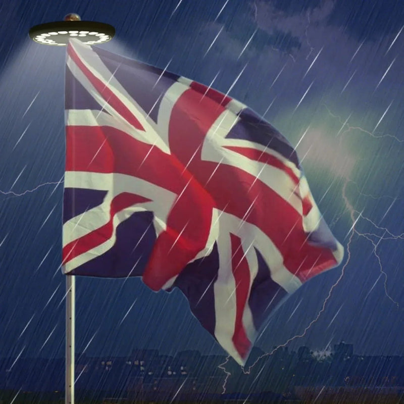 Lampe solaire pour drapeau LED mât extérieur