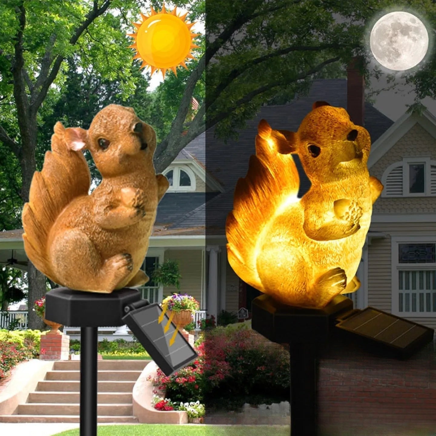 Lampe Solaire Écureuil LED Décorative Jardin