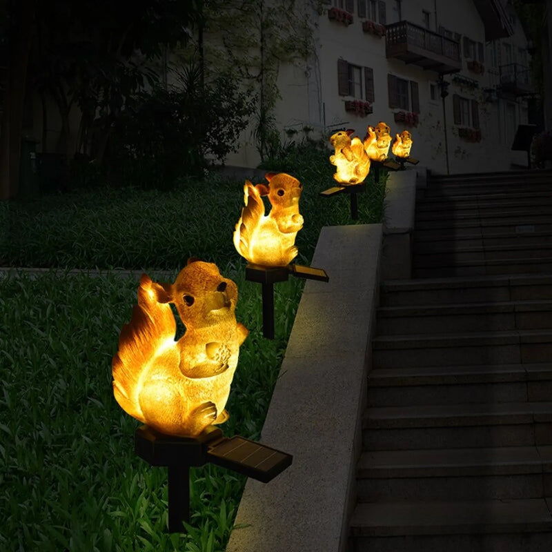 Lampe Solaire Écureuil LED Décorative Jardin