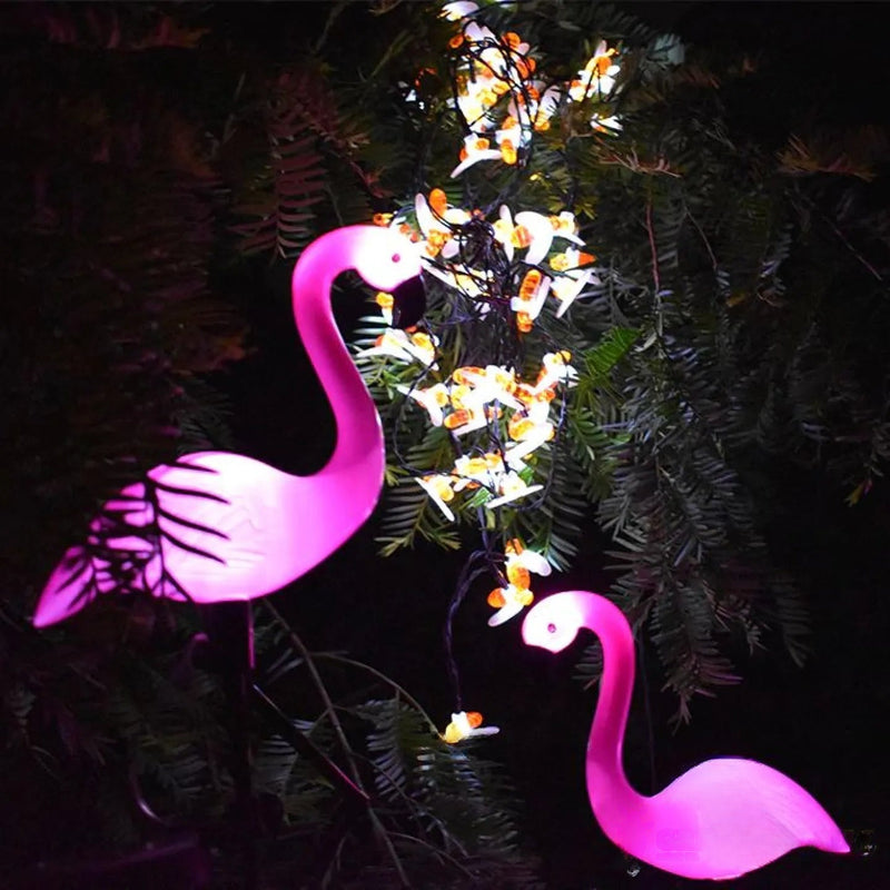 Flamant Rose Solaire Extérieur Décoratif Lumineux