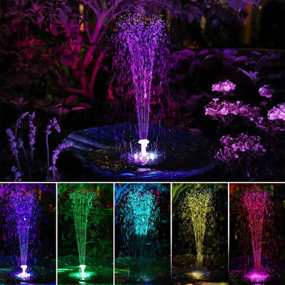 Fontaine Solaire Lumineuse Flottante LED pour Bassin – jet d'eau lumineux de nuit
