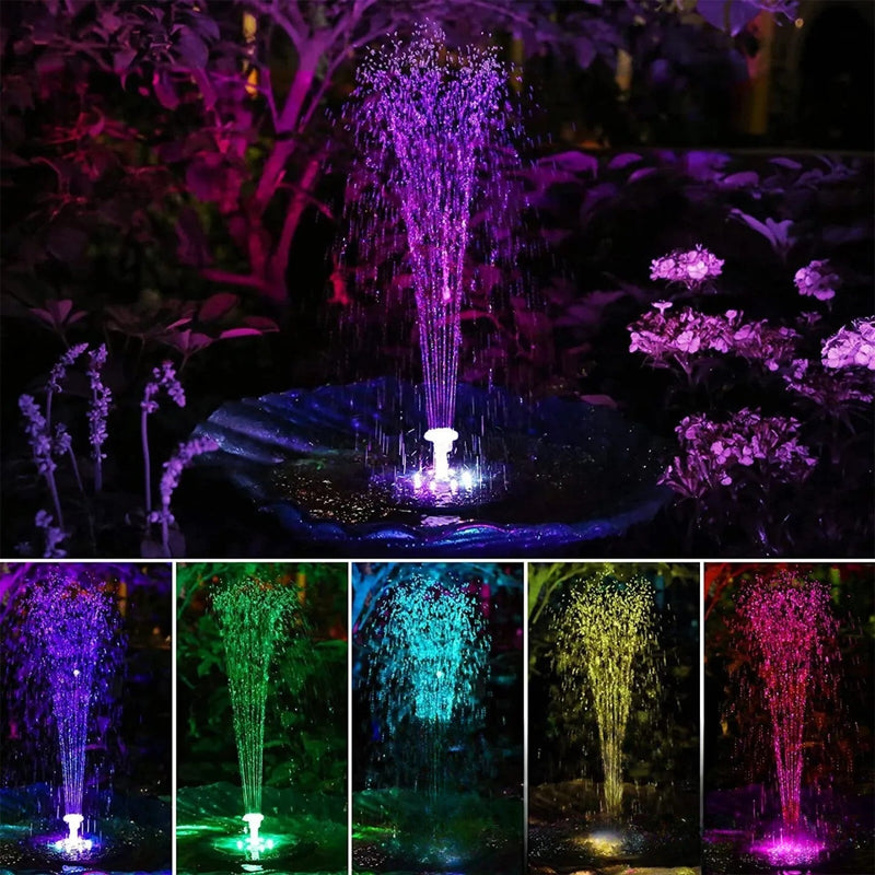 Fontaine solaire lumineuse flottante LED pour bassin
