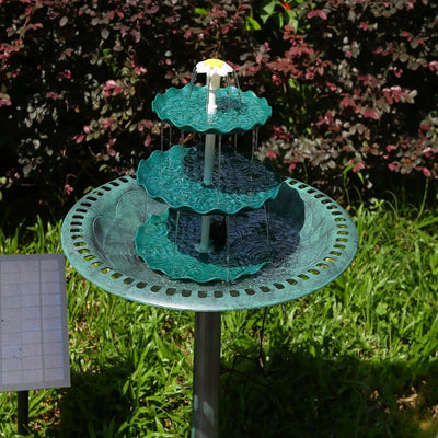Fontaine Solaire Bain d'Oiseaux Extérieur Jardin – bain d'oiseaux installé au jardin