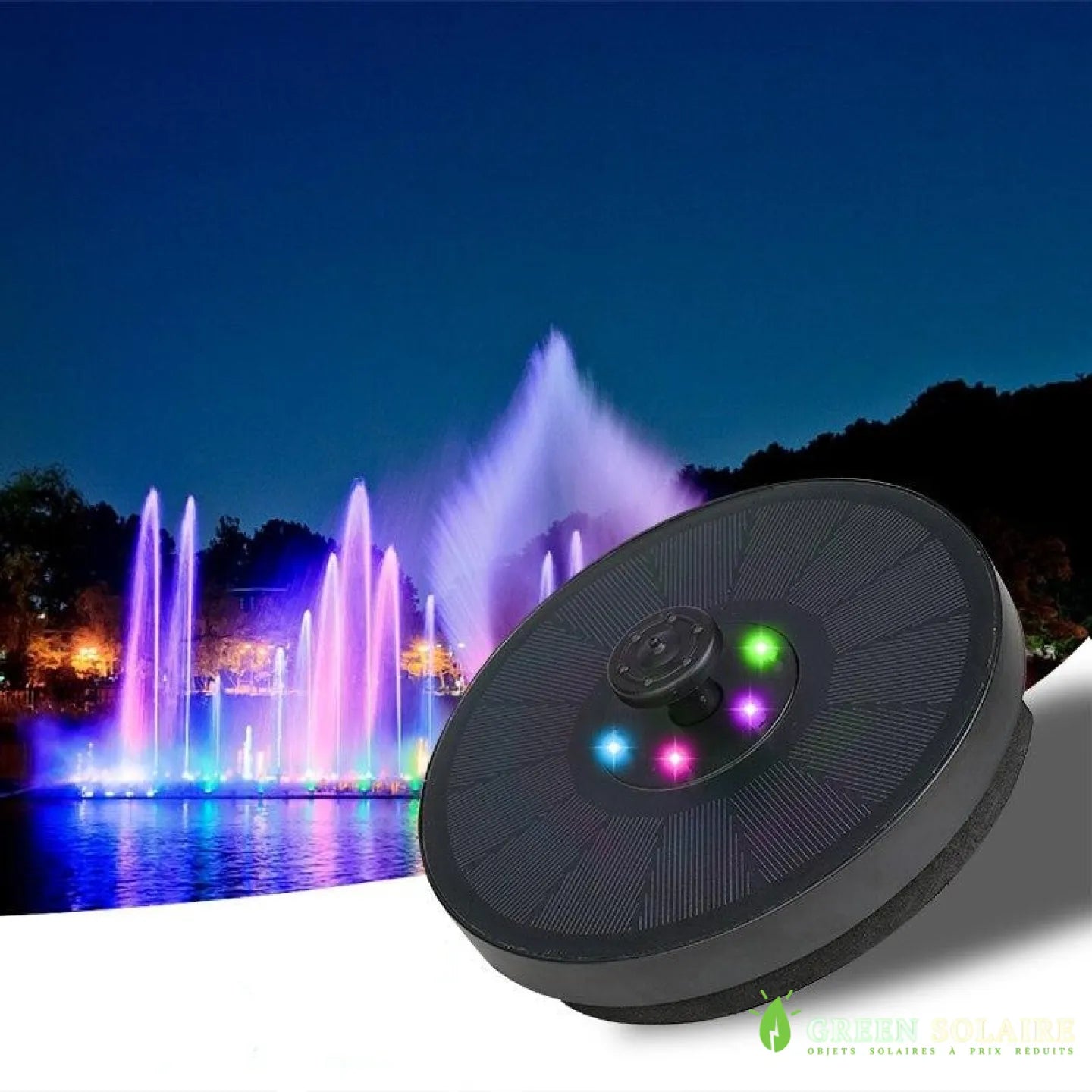 FONTAINE SOLAIRE FLOTTANTE LED COULEUR CHANGEANTE