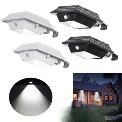 Lampe solaire de gouttière carrée LED extérieure - coloris noir et blanc