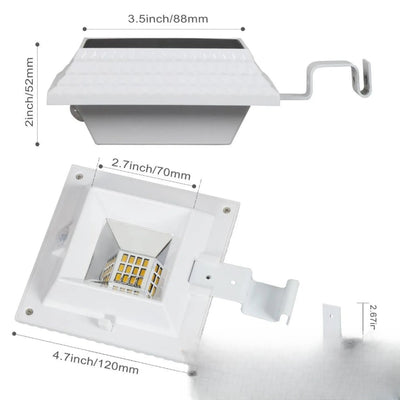 Lampe solaire de gouttière carrée - dimensions