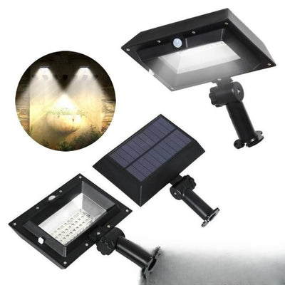 Lampe solaire puissante de gouttière carrée noire