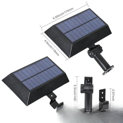 Dimensions de la lampe solaire de gouttière carrée noire