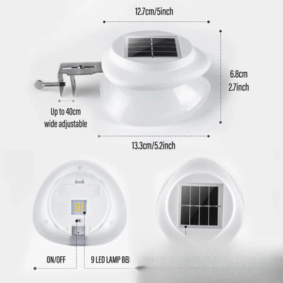 Lampe solaire de gouttière ronde dimensions