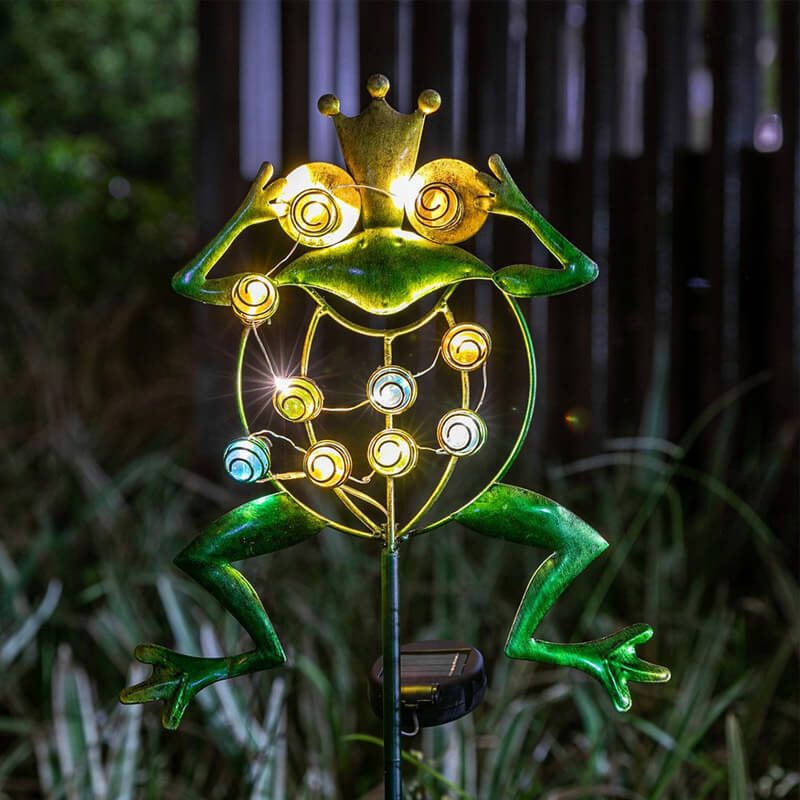 Lampe solaire grenouille pour extérieur