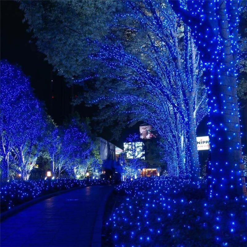Guirlande Solaire LED Bleu 22m pour Jardin