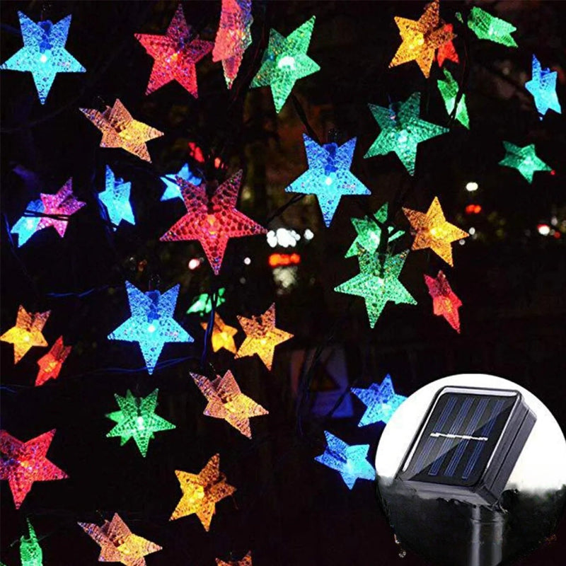 Guirlande Solaire Étoile LED Extérieure Décorative
