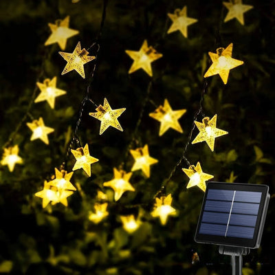 Guirlande Solaire Étoile LED Extérieure Décorative – guirlande étoilée dans le jardin