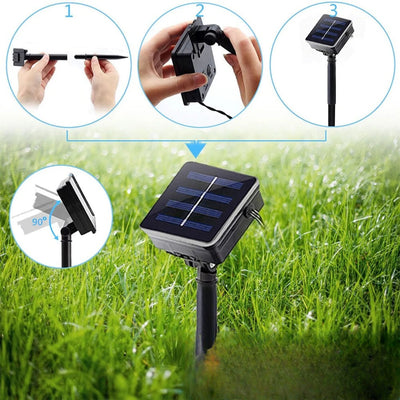 Guirlande Solaire Étoile LED Extérieure Décorative – recharge solaire autonome, sans fil