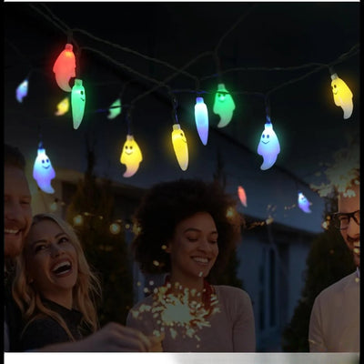 Guirlande Solaire Fantôme LED Décorative Halloween