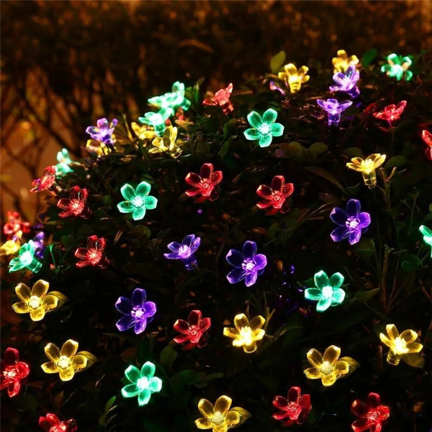 Guirlande Solaire LED Fleurs 7m Jardin Multicolore