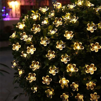 Guirlande Solaire LED Fleurs 7m Jardin Jaune