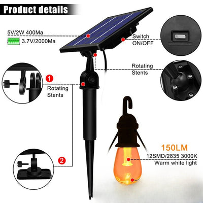Guirlande solaire guinguette - détails du produit