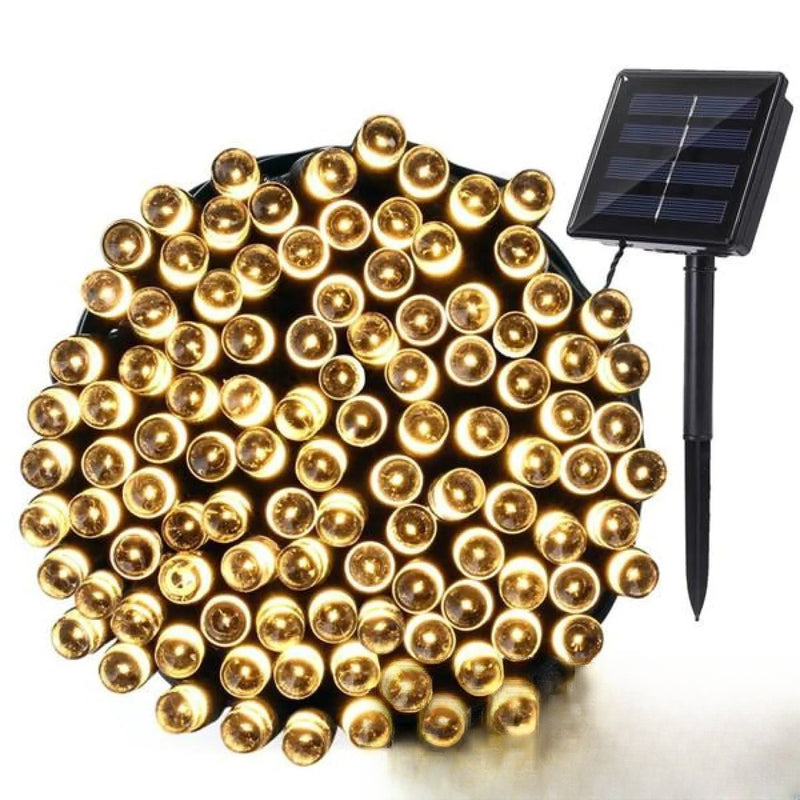 Guirlande Solaire LED Jaune 22m pour Jardin