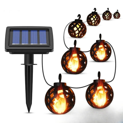 Guirlande solaire effet flamme LED décorative jardin