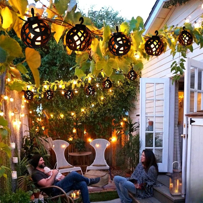 Guirlande solaire effet flamme LED décorative jardin