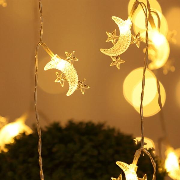 Guirlande solaire lune de Noël LED écologique extérieure