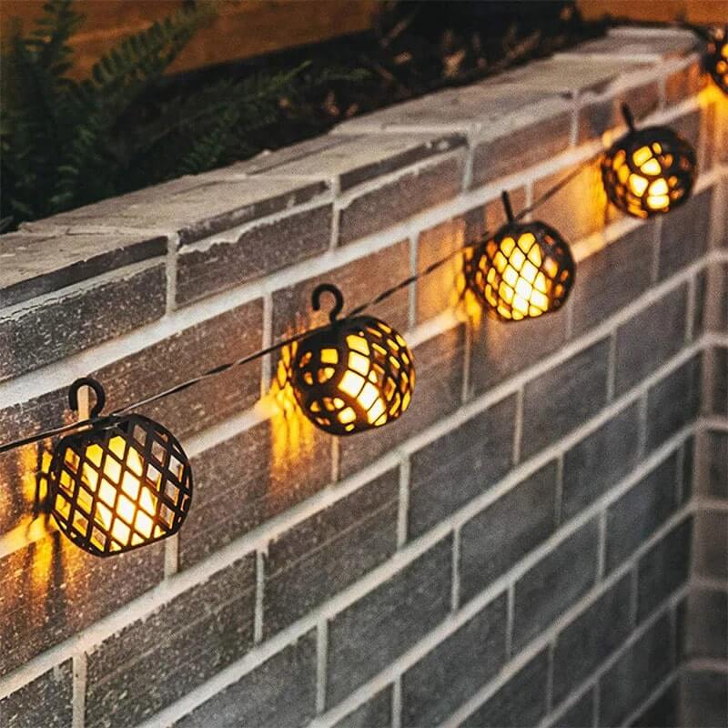 Guirlande solaire 8 lanternes pour extérieur