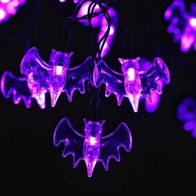 Guirlande solaire chauve-souris LED déco Halloween jardin