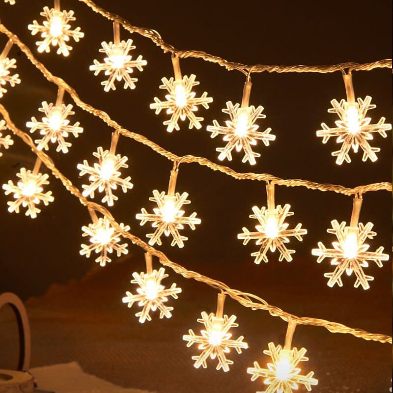 Guirlande solaire Noël flocons de neige