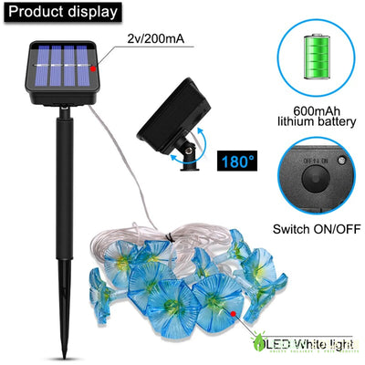 GUIRLANDE SOLAIRE DE FLEUR EXTÉRIEURE LED