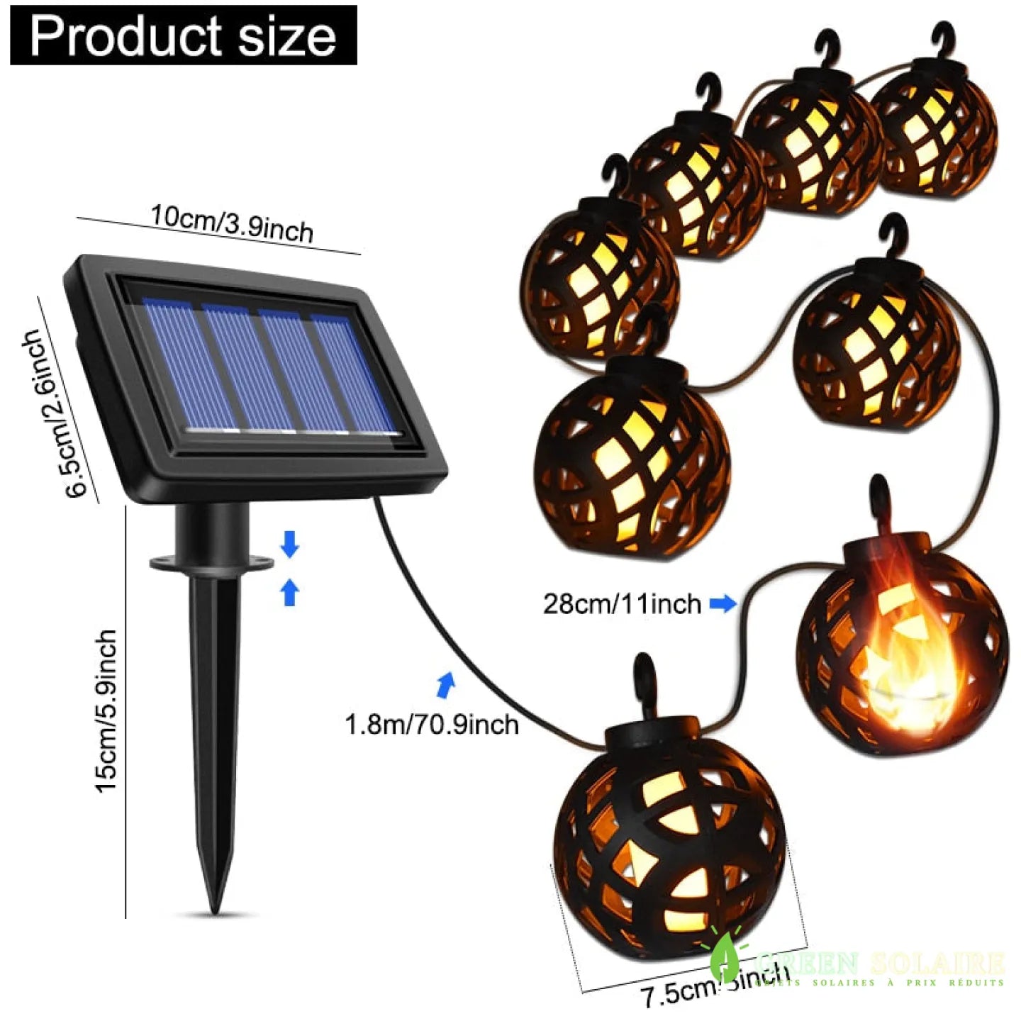 GUIRLANDE SOLAIRE EFFET FLAMME