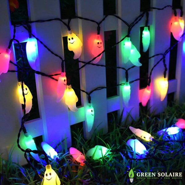 Guirlande Lumineuse Halloween - Décoration Fantômes 5 Chapeau De Sorcière Avec 3 M Lumières, Étanche 8 Modes Avec Télécommande Pour Intérieur Et Extérieur